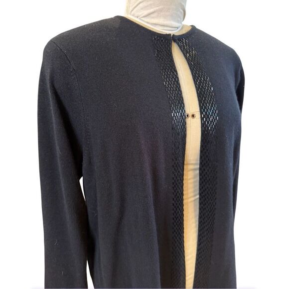 Designers Originals Beaded Cardigan Sz. XL Black Warm Cozy Elegant - Picture 1 of 9